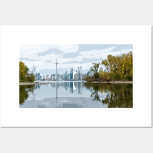 Toronto City View from the Island by Lake Ontario Posters and Art